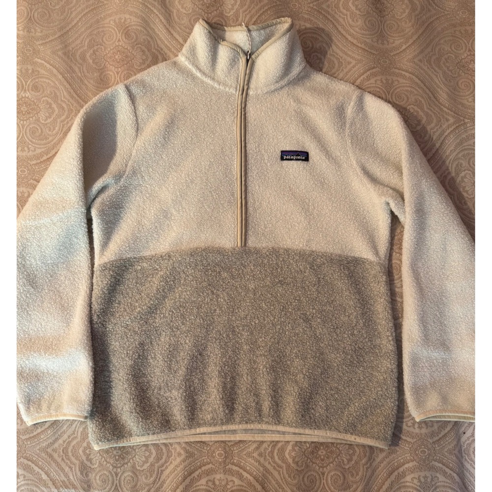 Patagonia Women's Reclaimed Fleece Pullover Birch White Wool Blend M